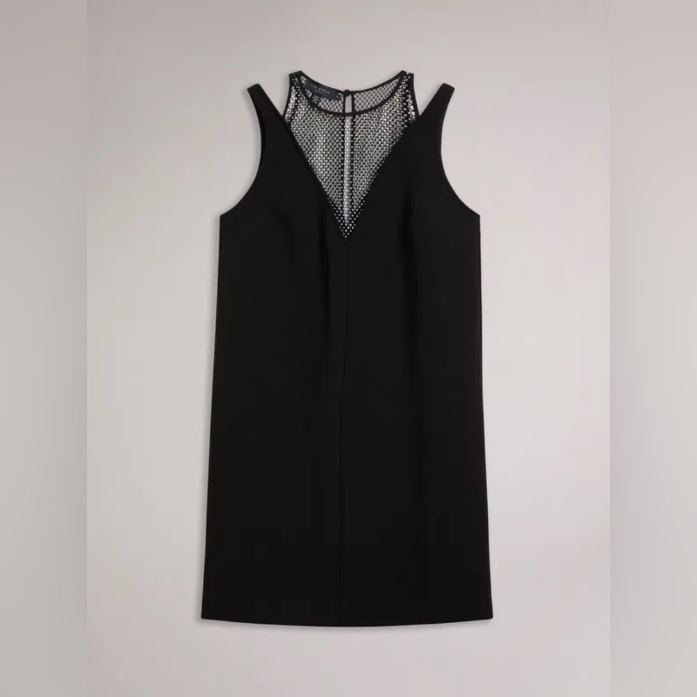 New Ted Baker Beaded Black Sleeveless Dress with Pockets Size 4 EU /10 US women